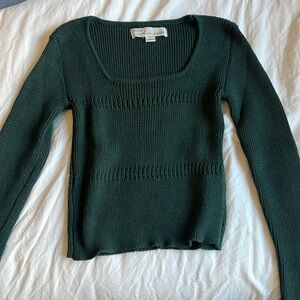 Green Vintage Havana scoop neck sweater